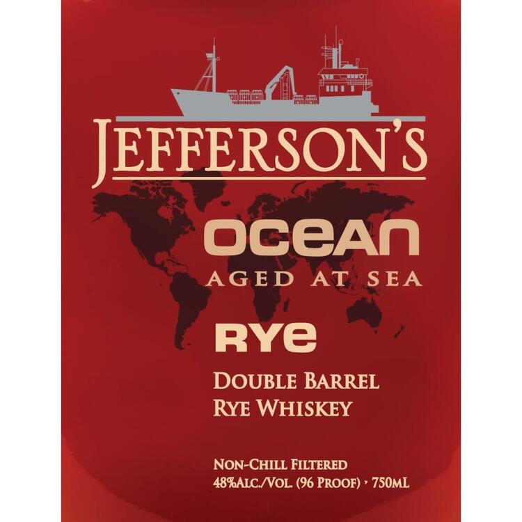 Jefferson's Straight Rye Whiskey Ocean Aged At Sea Double Barrel 96 - 750ML - Front Label
