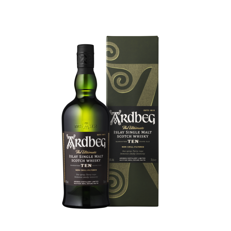 Ardbeg Single Malt Scotch 10 Yr 92 W/ Gift Box - 750ML - Front