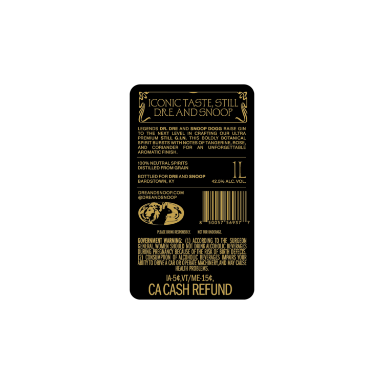 Still G.I.N. Dry Gin 85 - 1.0L - Back Label