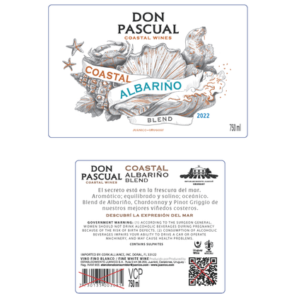 Don Pascual Albarino Coastal White Juanico - 750ML - Front Label