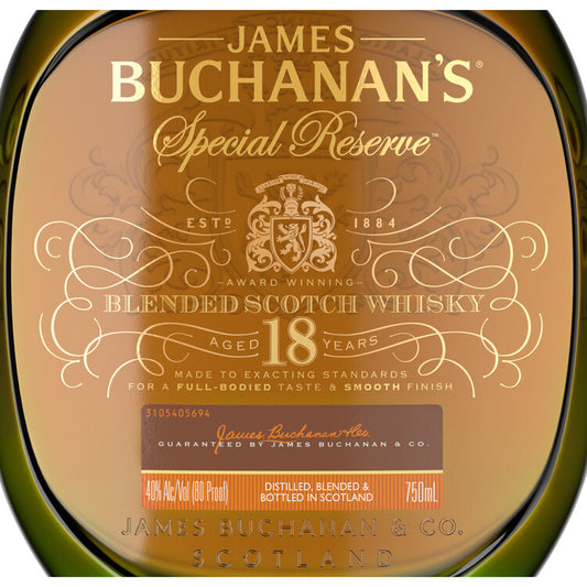 Buchanan's Blended Scotch Special Reserve 18 Yr 80 - 750ML - Front Label