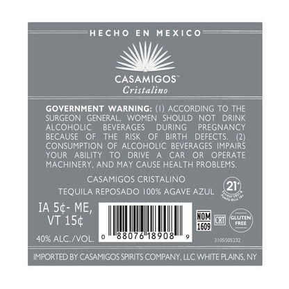 Casamigos Tequila Reposado Cristalino 80 - 1.0L - Back Label