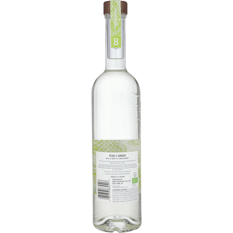 Belvedere Organic Infusions Pear & Ginger Flavored Vodka 80 - 1.0L - Back