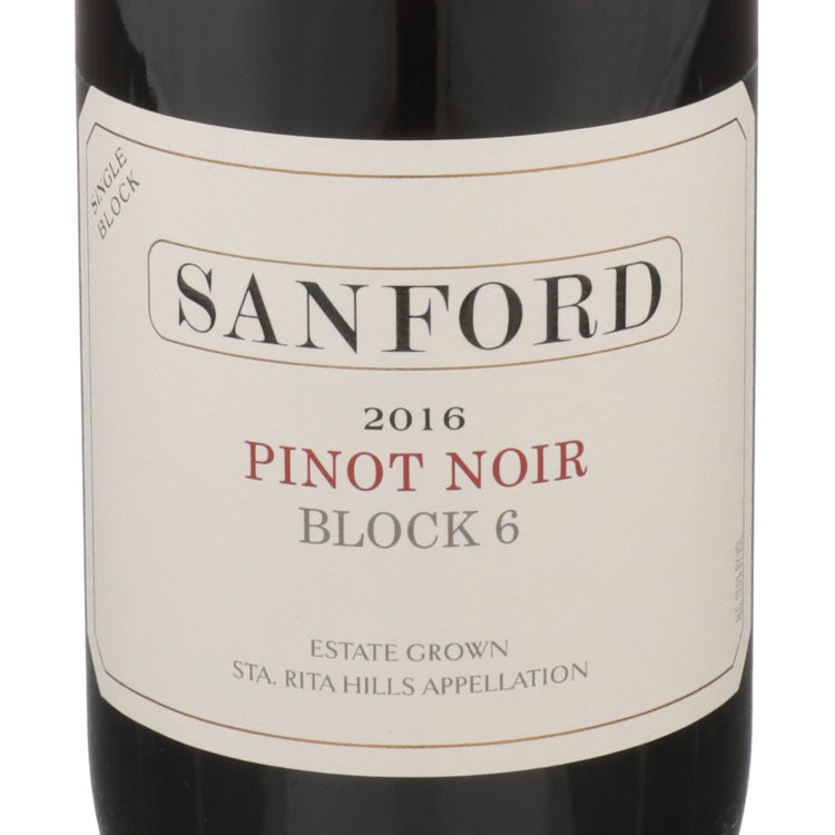 Sanford Pinot Noir Single Block 6 Sanford & Benedict Vineyard Santa Ri - 750ML - Front Label