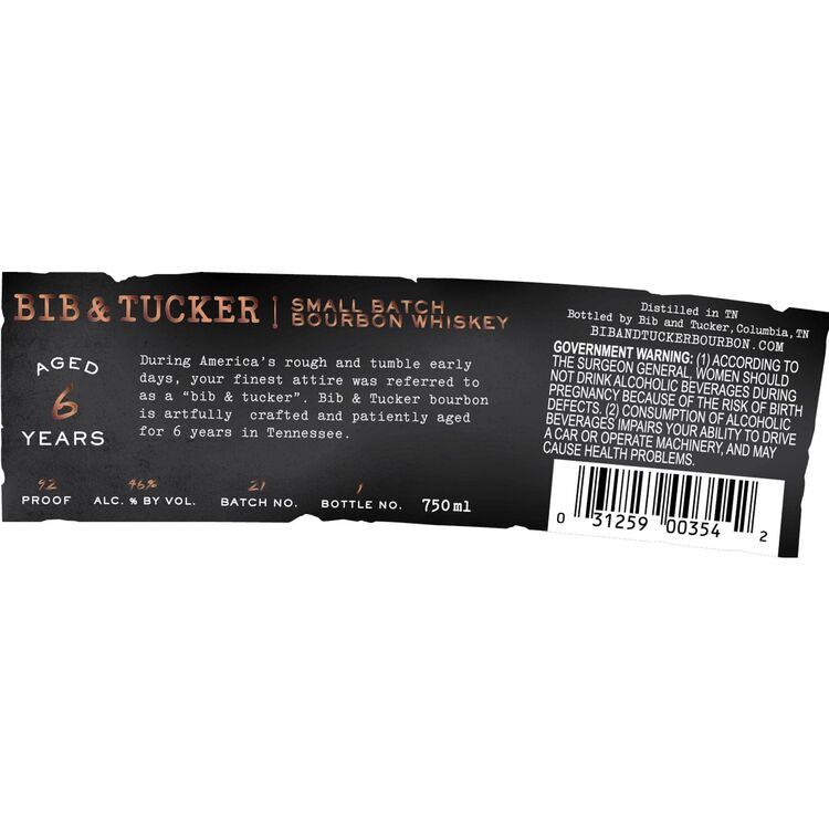 Bib & Tucker Bourbon Small Batch 6 Yr 92 - 750ML