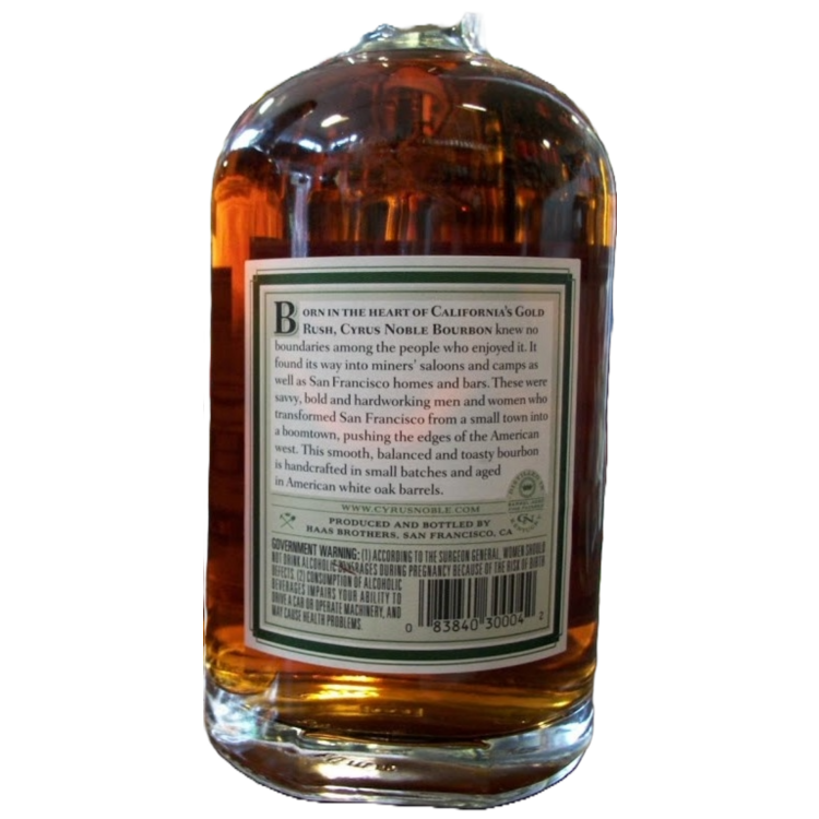 Cyrus Noble Bourbon Small Batch 90 - 750ML - Back