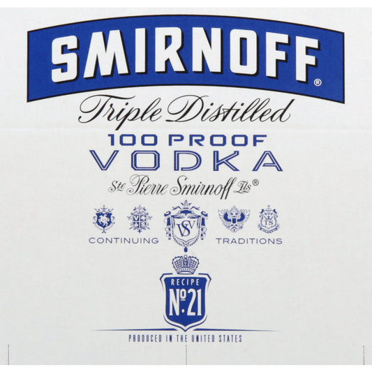 Smirnoff Vodka 100 - 50ML - Front Label