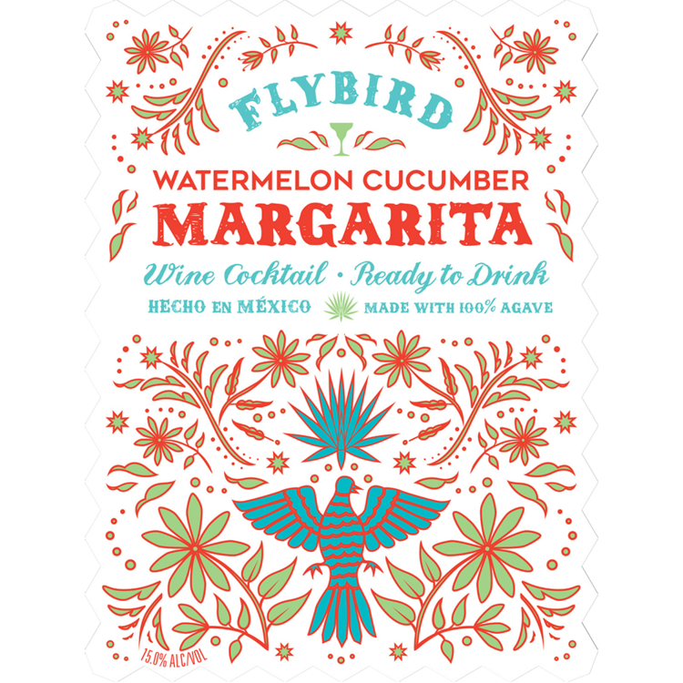 Flybird Watermelon Cucumber Margarita Wine Based Cocktail - 750ML - Front Label