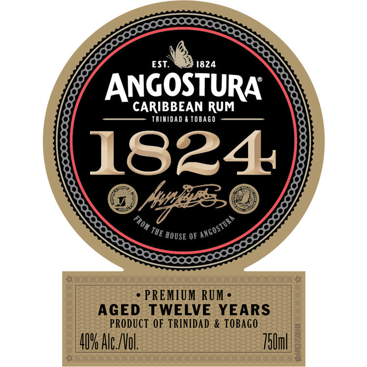 Angostura Aged Rum 1824 12 Yr 80 - 750ML - Front Label