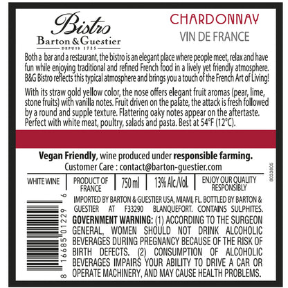 Barton & Guestier Bistro Chardonnay France 2021 - 750ML