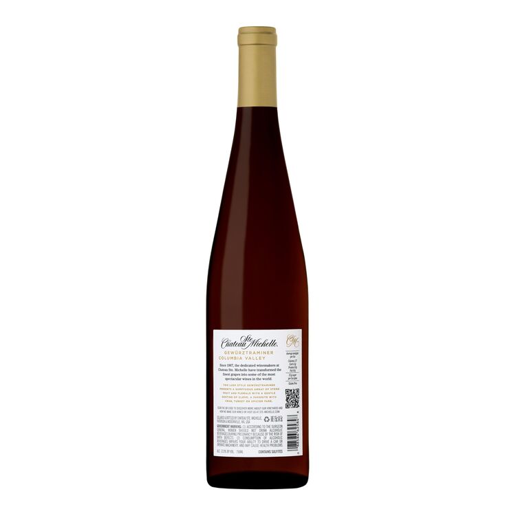 Chateau Ste. Michelle Gewurztraminer Columbia Valley - 750ML - Back
