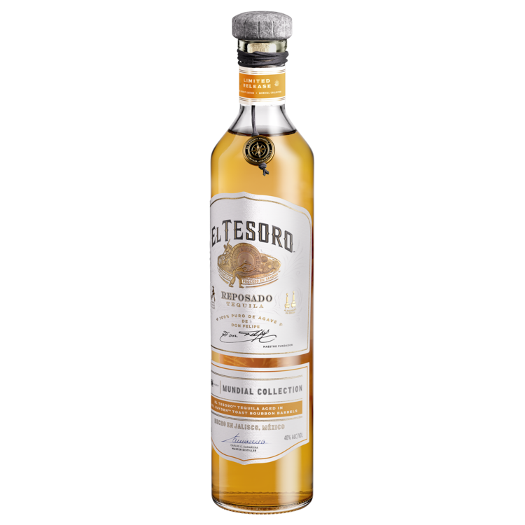 El Tesoro Tequila Reposado Mundial Collection Basil Hayden Toast 80 - 750ML - Front Label