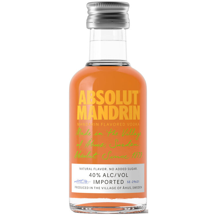Absolut Orange Flavored Vodka Mandrin 80 - 50ML - Front
