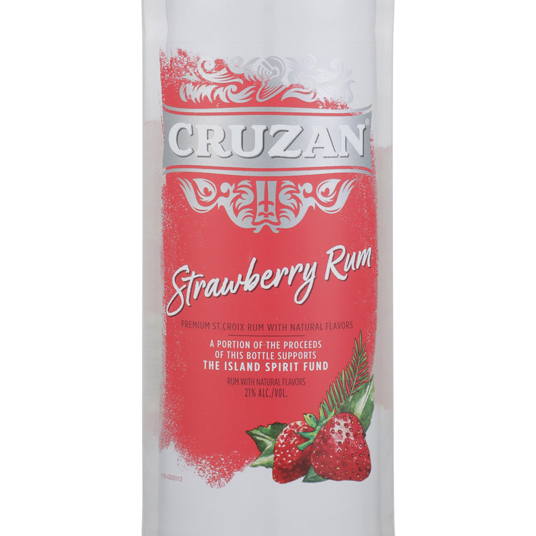 Cruzan Strawberry Flavored Rum 42 - 1.0L - Front Label