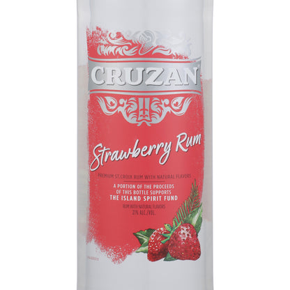Cruzan Strawberry Flavored Rum 42 - 1.0L - Front Label