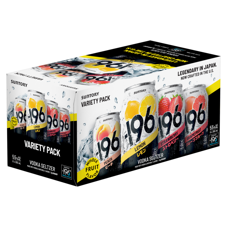 -196 Vodka Seltzer Combo 2 Each Strawberry 11, Lemon 2, Grapefruit 11 - 355ML (Case) - Front Label