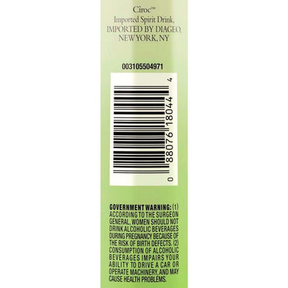 Ciroc Apple Flavored Vodka 70 - 375ML - Back Label