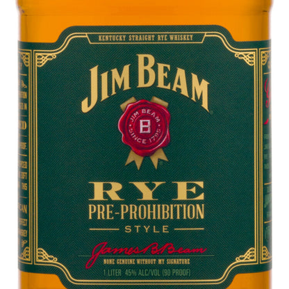Jim Beam Straight Rye Whiskey 80 - 1.0L - Front Label