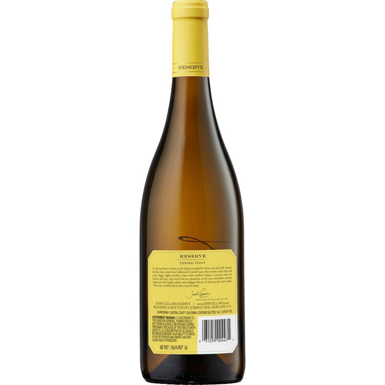 Josh Cellars Buttery Chardonnay Reserve Central Coast - 750ML - Back