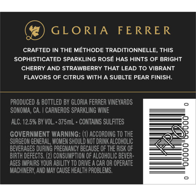 Gloria Ferrer Blanc De Noirs Carneros - 375ML - Back Label
