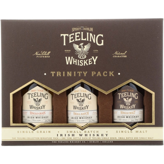 Teeling Irish Whiskey Combo 6 Each Small Batch 92, Single Grain 92 & S - 50ML - Front