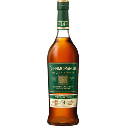 Glenmorangie Single Malt Scotch The Quinta Ruban 14 Yr 92 W/ Gift Box - 750ML - Front Label