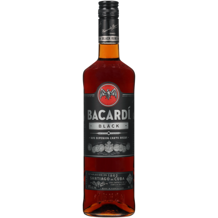 Bacardi Black Rum 80 - 750ML - Front