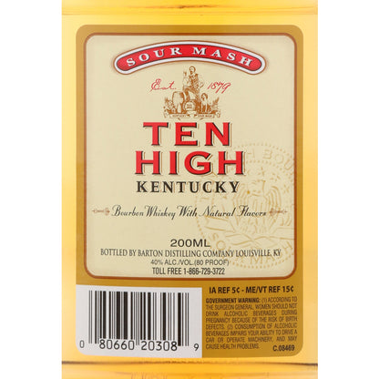 Ten High Blended Bourbon 80 - 200ML - Front Label