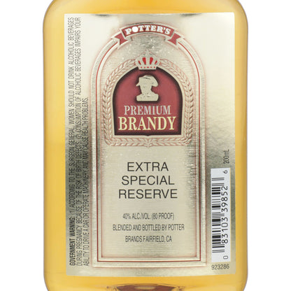 Potter's Premium Brandy Extra Special Reserve 80 - 200ML - Front Label