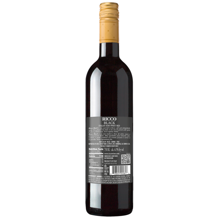 Ricco Sweet Red Dolce Italy - 750ML - Back