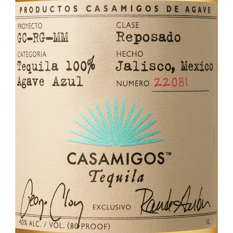 Casamigos Tequila Reposado 80 - 1.0L - Front Label