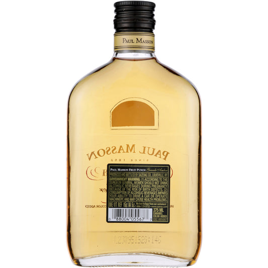 Paul Masson Fruit Punch Flavored Brandy Grande Amber 54 - 375ML - Back