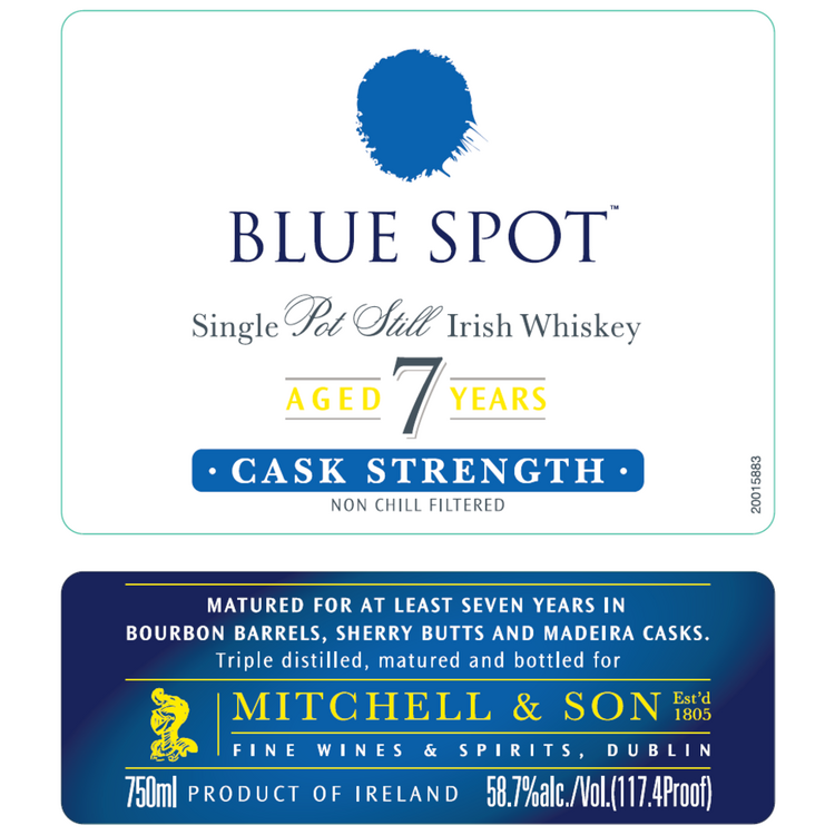 Blue Spot Single Pot Still Irish Whiskey Cask Strength 7 Yr 116.8 - 750ML