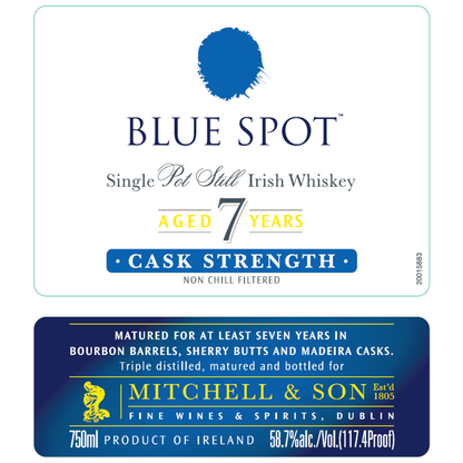 Blue Spot Single Pot Still Irish Whiskey Cask Strength 7 Yr 116.8 - 750ML