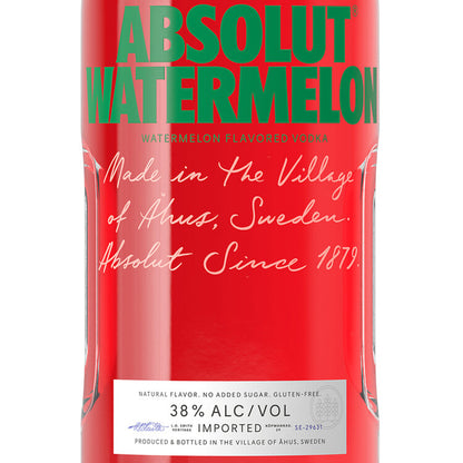 Absolut Watermelon Flavored Vodka 76 - 1.75L - Front Label