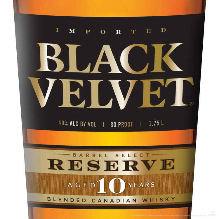 Black Velvet Canadian Whisky Reserve Select Stock 10 Yr 80 - 1.75L - Front Label