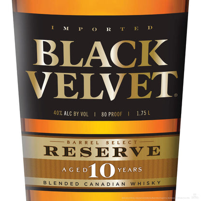 Black Velvet Canadian Whisky Reserve Select Stock 10 Yr 80 - 1.75L - Front Label