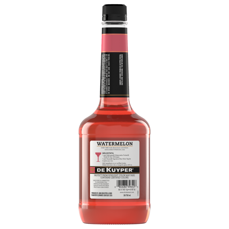 Dekuyper Sour Watermelon Schnapps Pucker 30 - 750ML - Back