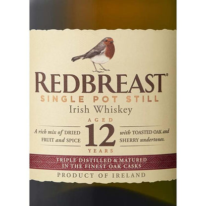 Redbreast Single Pot Still Irish Whiskey 12 Yr 80 - 750ML - Front Label