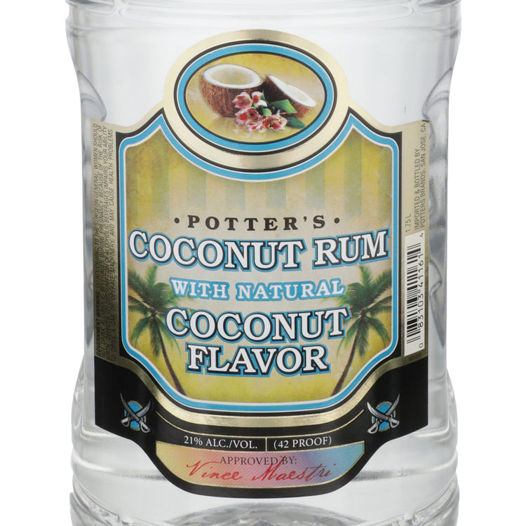 Potter's Coconut Flavored Rum 42 - 1.75L - Front Label