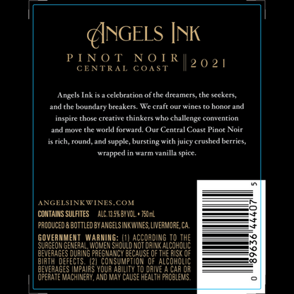 Angels Ink Pinot Noir Central Coast 2021 - 750ML
