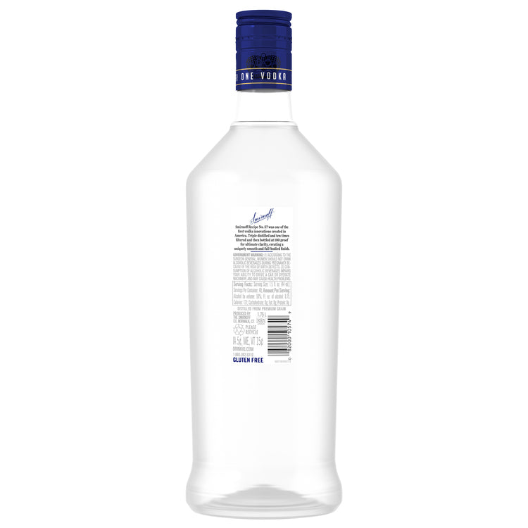 Smirnoff Vodka 100 - 1.75L - Back