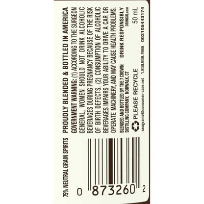 Seagram's Blended American Whiskey 7 Crown 80 - 50ML - Back Label