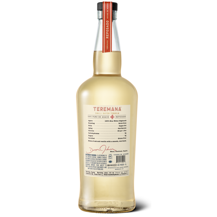 Teremana Tequila Reposado Small Batch 80 - 1.0L - Back