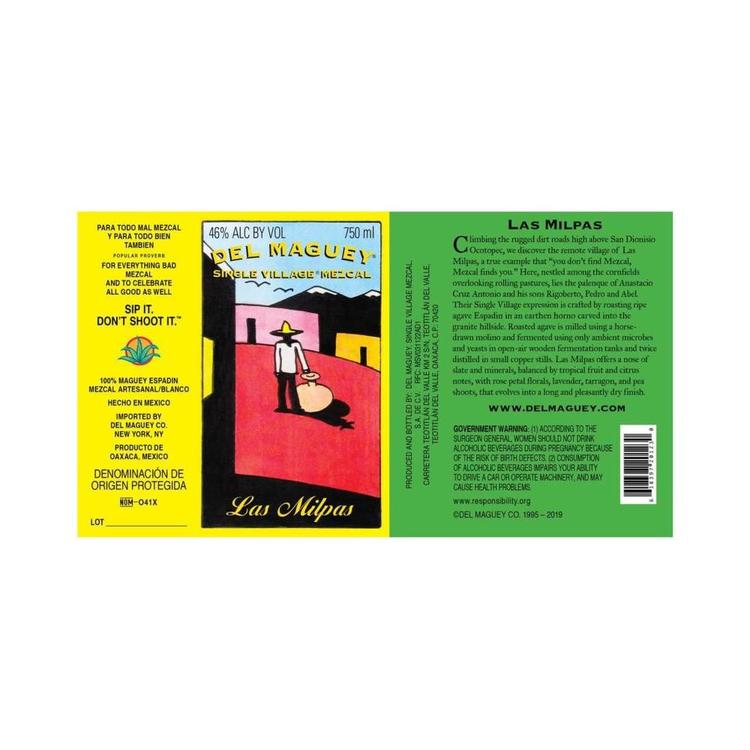Del Maguey Mezcal Single Village Las Milpas 92 - 750ML - Back