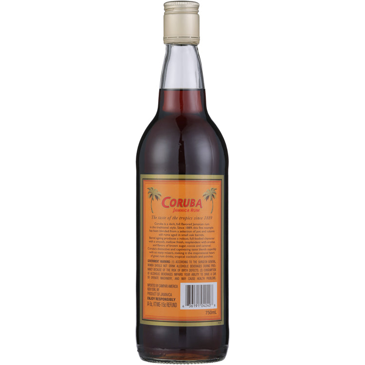 Coruba Dark Rum 80 - 750ML - Back