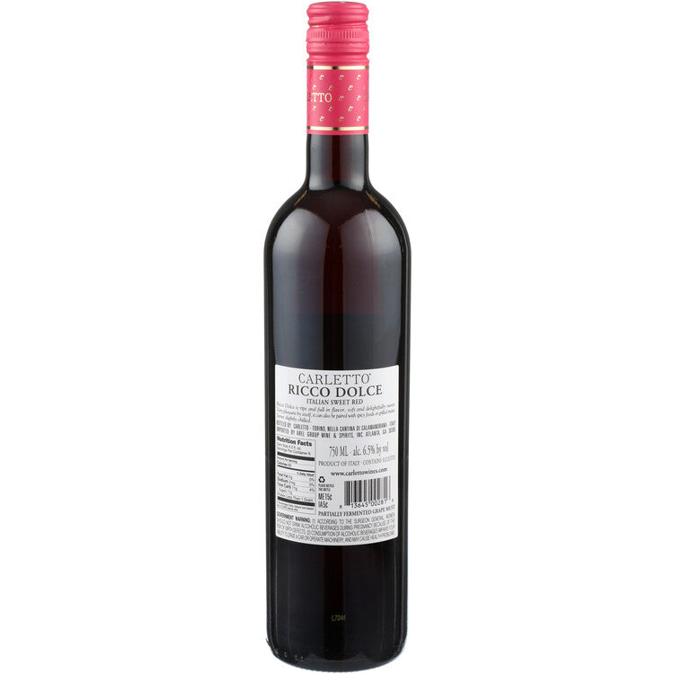 Ricco Sweet Red Dolce Italy - 750ML - Back