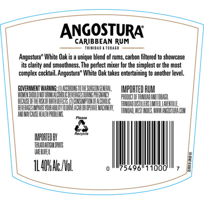 Angostura Light Rum White Oak 80 - 1.0L