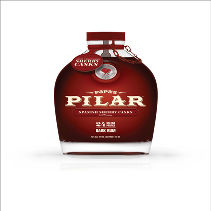 Papa's Pilar Dark Rum 24 Solera Profile Spanish Sherry Casks 86 - 100ML - Front Label