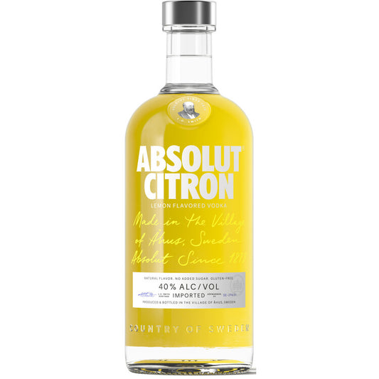 Absolut Lemon Flavored Vodka Citron 80 - 750ML - Front